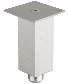 Furniture foot, with height adjustment, with plate, aluminium - 634.74.453