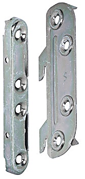 Bed connector, With cranked hook-in part and striking plate - 271.03.511
