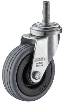 Equipment and swivel castor, with soft running surface, steerable - 663.08.911