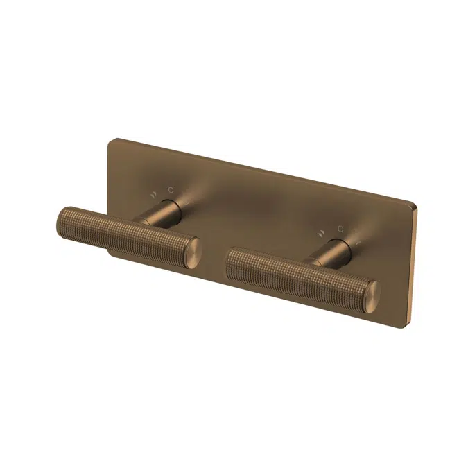 Milli Etch Brushed Bronze Dual Mixer Tap System with Square Backplate 21797