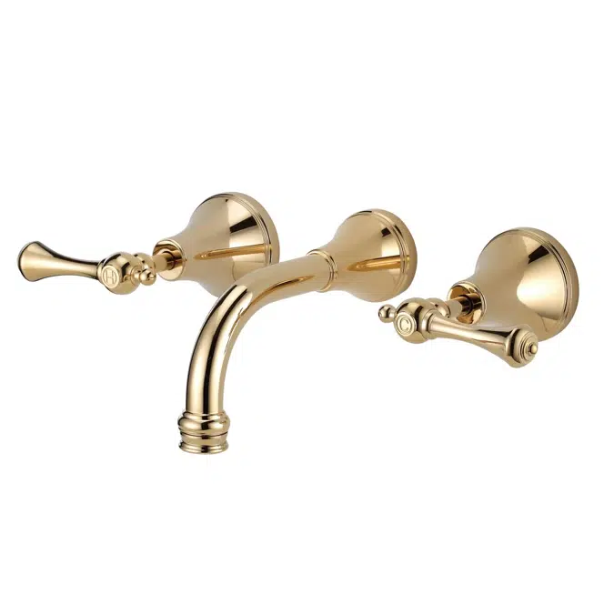 Kado Era Pirinç Altın 150mm Kol Kolu Duvar Lavabo Seti 9508831