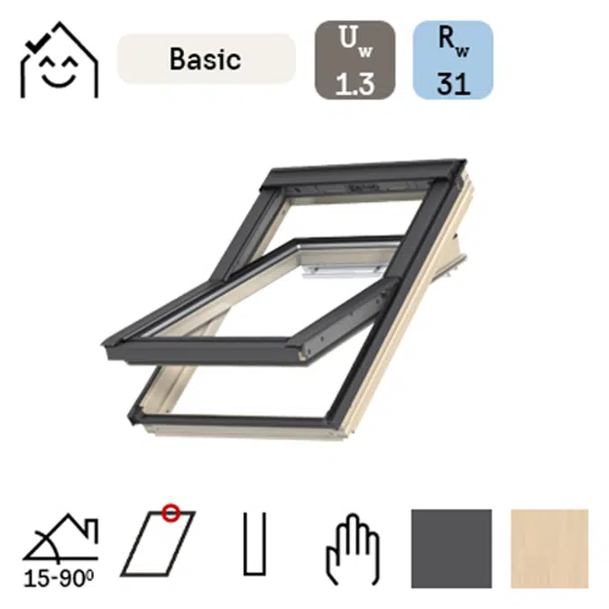 GZL 51 Ekonomik Seri Çam Çatı Penceresi