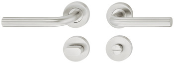 Door handle set, stainless steel, L-shape, rose - 902.93.078