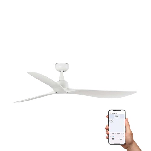 OUTWOOD L Ceiling fan white IP44 TUYA