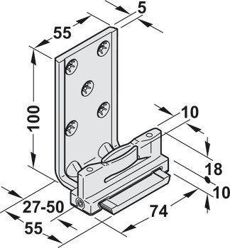 Bottom guide, Hawa-Confort 120, 1-piece - 940.40.071