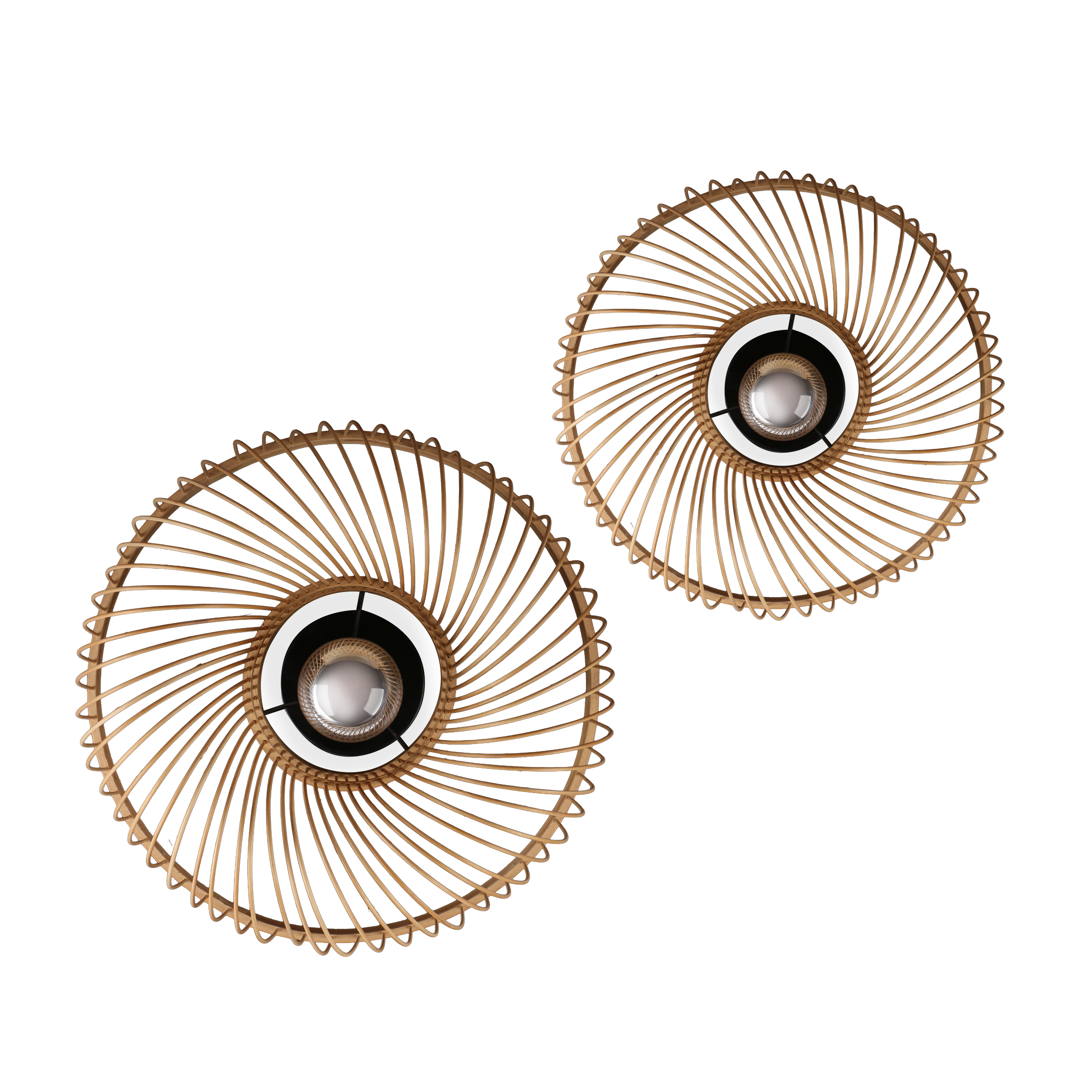 Bamboo Light Spiral Wall Lamp 2-Piece Set