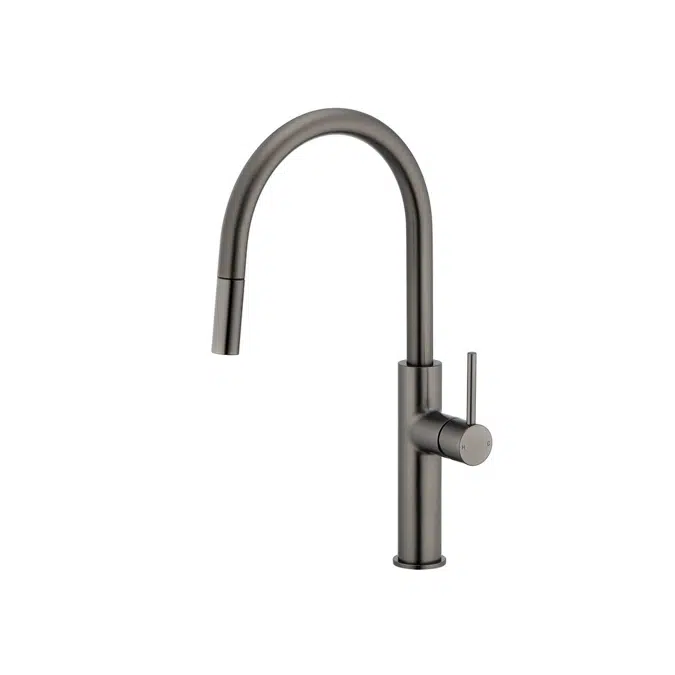 Mizu Drift Pull Out Gooseneck Sink Mixer Brushed Gunmetal 2265804