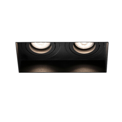 HYDE SQ 2L Black adjustable square recessed lamp without frame