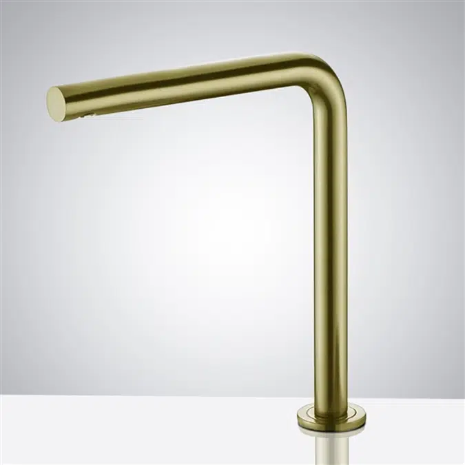 Deck Mounted Gold Touchless Infrared Hot and Cold Sensor Faucet