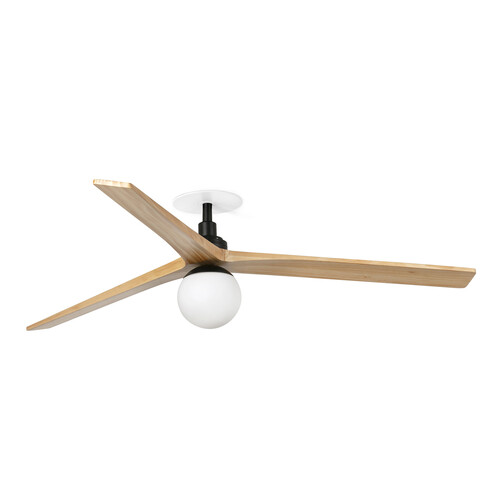 KLIM RECESSED L Ceiling fan siyah/pine E27 duvar kumandası beyaz