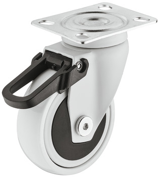 Designer Furniture Castor, Load bearing capacity 50 kg, steerable with brake - 663.17.060