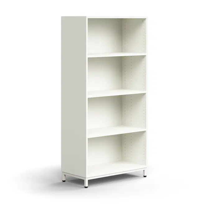 Bookcase Qbus, 3 Shelves, Leg Frame