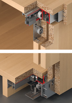 Sliding door fitting, Hawa Combino 65 H MF, Set - 405.71.002