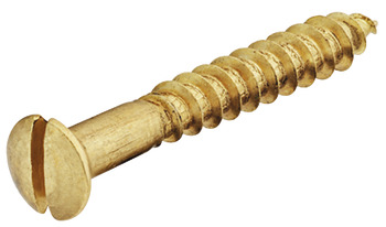 Wood screw, Raised countersunk head, flat blade DIN 95, bright brass - 011.20.458