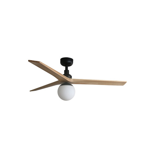 KLIM M Ceiling fan black/pine E27 0-10V/1-10V