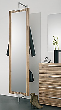 Wardrobe fitting set, Stainless steel, for wooden panels, wall mounting - 844.16.100