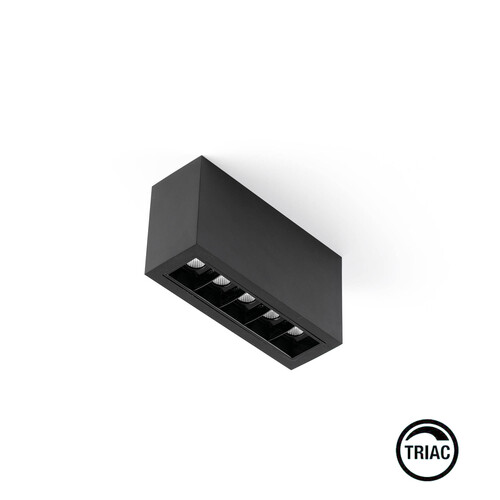 TROOP Surface 5x2W black-black 15° 2700K CRI90 TRIAC
