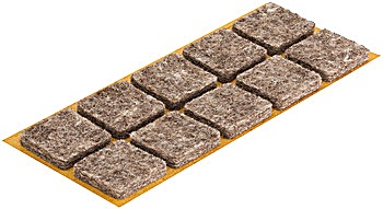 Furniture glide, square, self-adhesive, wool felt - 650.06.124