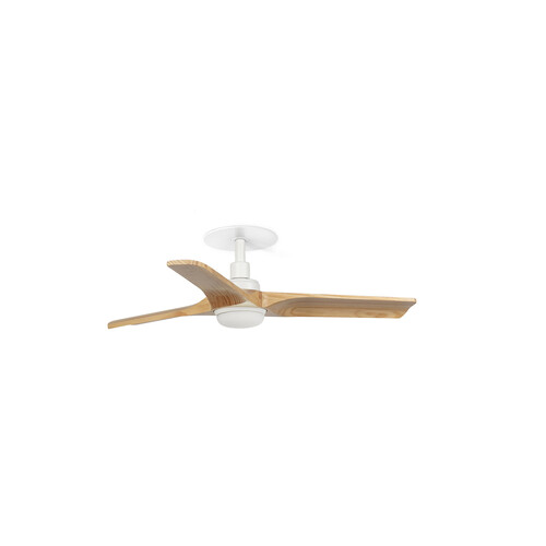HEYWOOD RECESSED S LED Ceiling fan white/pine 10W SWT Wall Control black