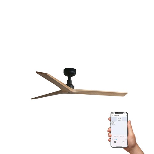 KLIM M Ceiling fan siyah/pine TUYA