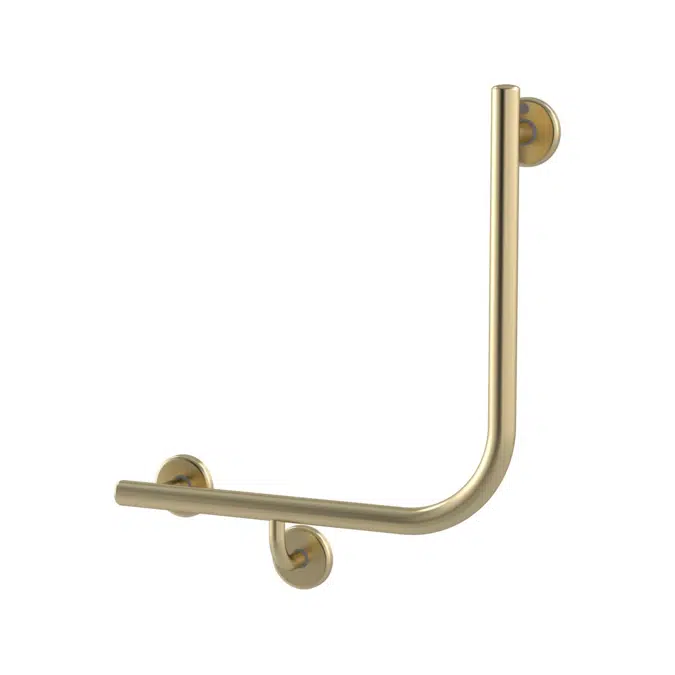 Drift Brushed Brass Left 90 Degree Ambulant Toilet Grab Rail 450x450mm 2266706