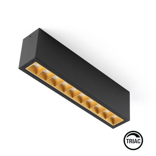 TROOP Surface 10x2W siyah-altın 48° 3000K CRI90 TRIAC