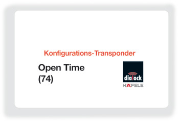 Configuration Key CardDialock Open Time 74 - 917.42.021