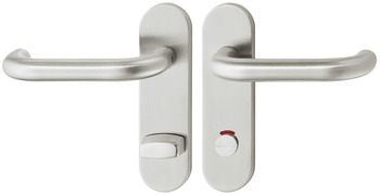 Door handle set, stainless steel, Startec, PDH3102, short backplate - 902.94.914