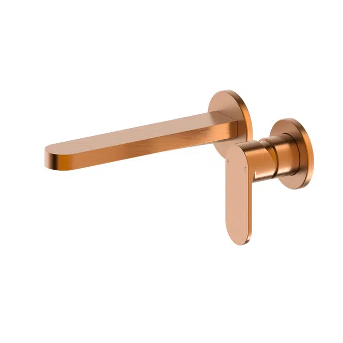 Soothe MK2 Brushed Bronze Wall Basin/Bath Mixer Set 2 Piece Kit 2295545