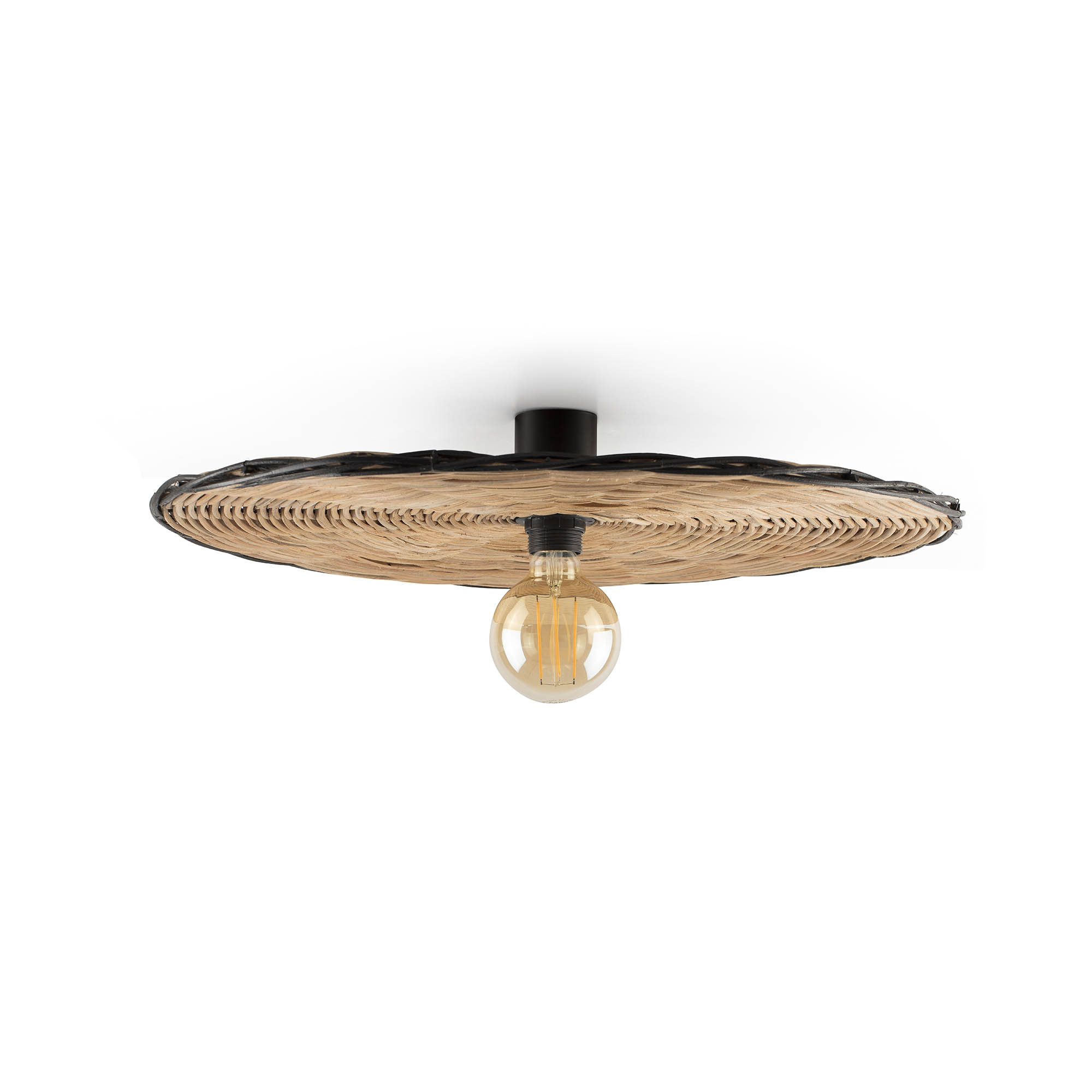 COSTAS 600 H70 Black/rattan wall/ceiling lamp