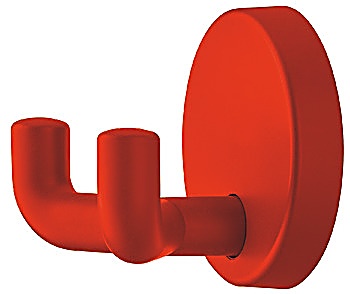Wardrobe hooks, Polyamide, with 2 hooks, round rose - 842.62.036