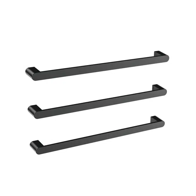 Mizu Soothe Matte Black Heated Towel Rail 630mm (Triple Pack) 2007472