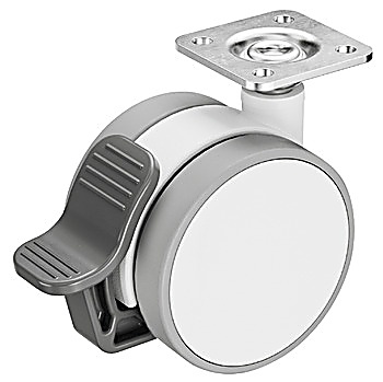 Twin wheel castor, Load Bearing Capacity 60 Kg, Steerable - 661.55.735