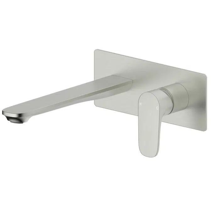 Mizu Silk Brushed Nickel Wall Bath Mixer Set Kit 9512014