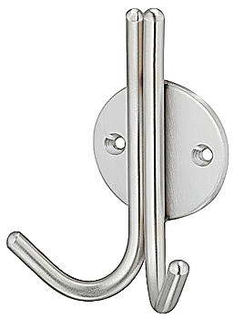 Wardrobe hook, Stainless steel, with 2 hooks - 842.32.070