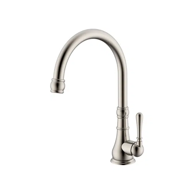 Milli Voir Gooseneck Sink Mixer Tap Large Brushed Nickel 2265480