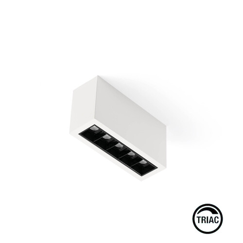 TROOP Surface 5x2W beyaz-siyah 48° 4000K CRI90 TRIAC