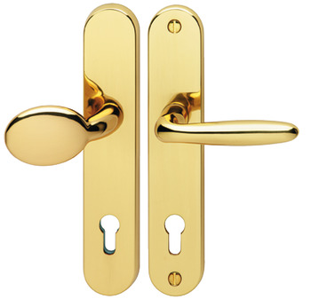 Security door handles, brass, Hoppe, Pisa M76G/361A/360/151 - 900.81.151