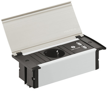 Socket element, With designer cover, socket and USB charging station - 822.92.060
