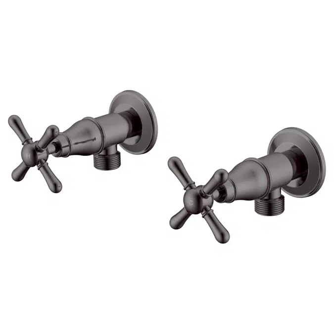 Milli Voir Brushed Gunmetal Cross Washing Machine Stops 2265559