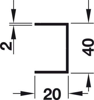 Wall connection profile, For screw fixing - 403.65.799