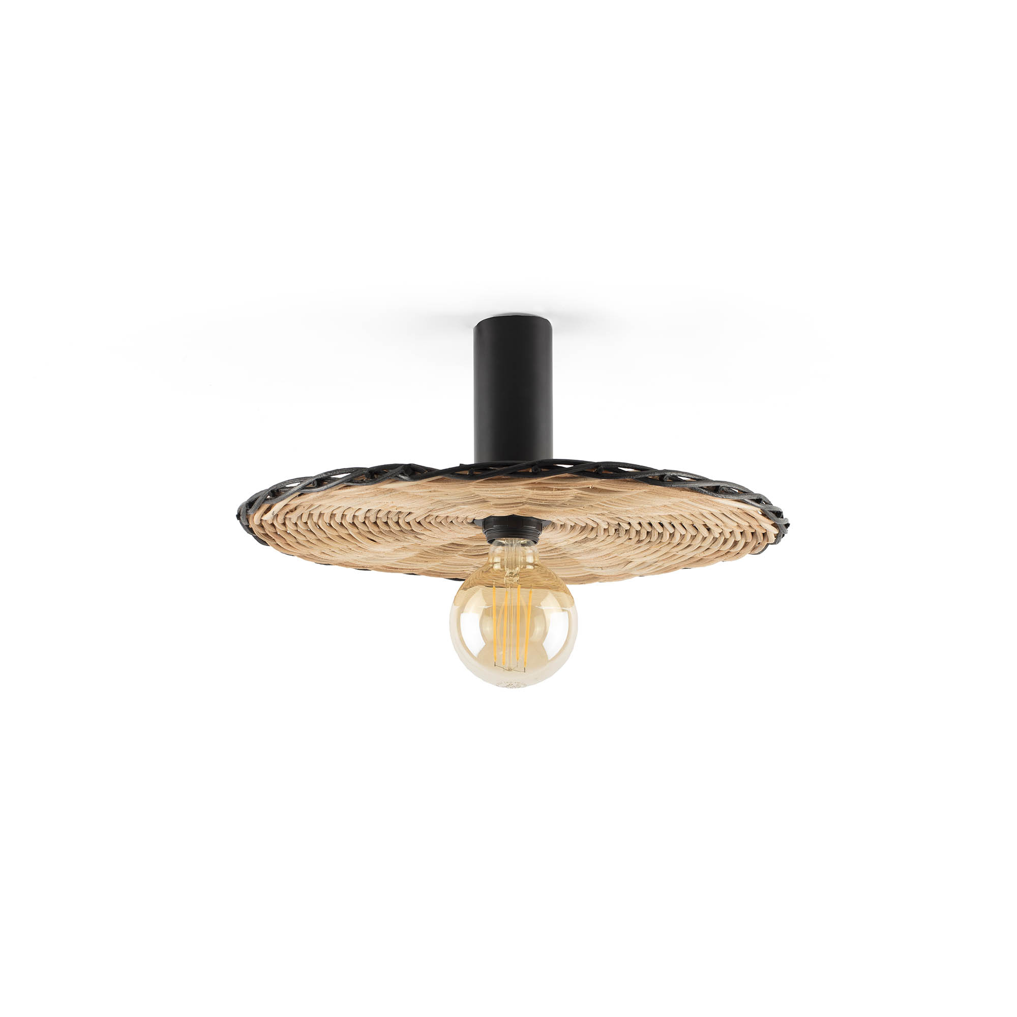 COSTAS 400 H140 Black/rattan wall/ceiling lamp