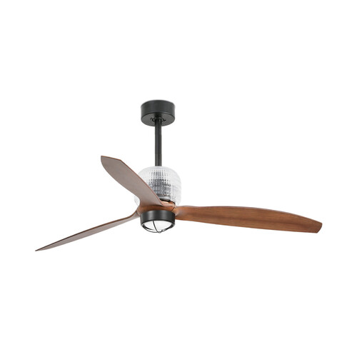 DECO FAN M Ceiling fan black/walnut 3000K 0-10V/1-10V