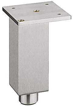 Furniture foot, with height adjustment, with plate, aluminium - 634.74.560