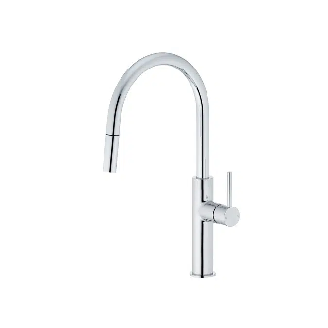Mizu Drift Pull Out Gooseneck Sink Mixer Curve 2 Function Chrome 2265801