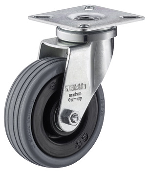 Equipment and swivel castor, with soft running surface, steerable - 663.06.920