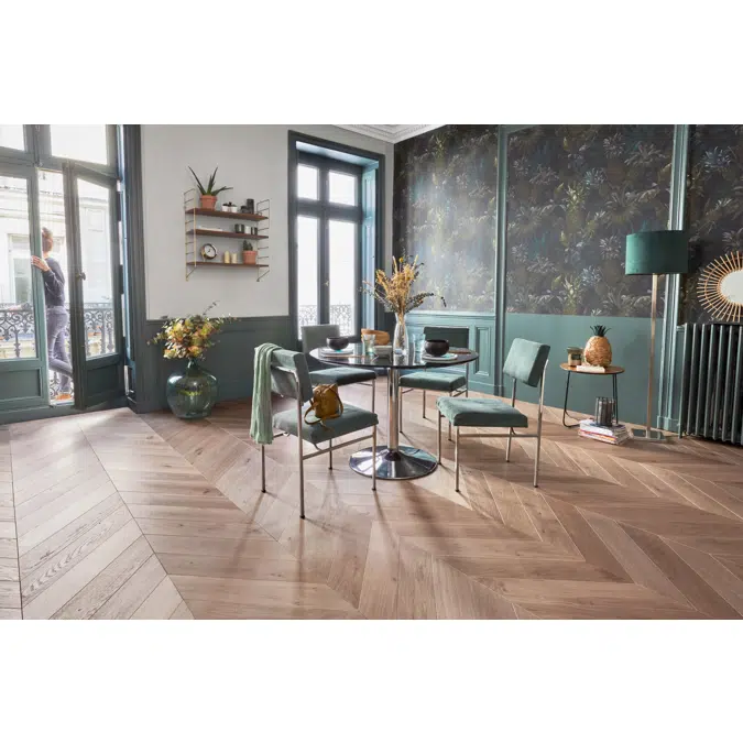 Authentic Café Crème Chevron Laminate Flooring