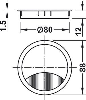 Kablo çıkışı, ⌀ 80 mm - 631.31.304
