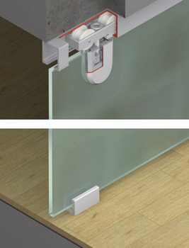 Sliding door fitting, Hawa Junior 80 GP, set - 940.81.006