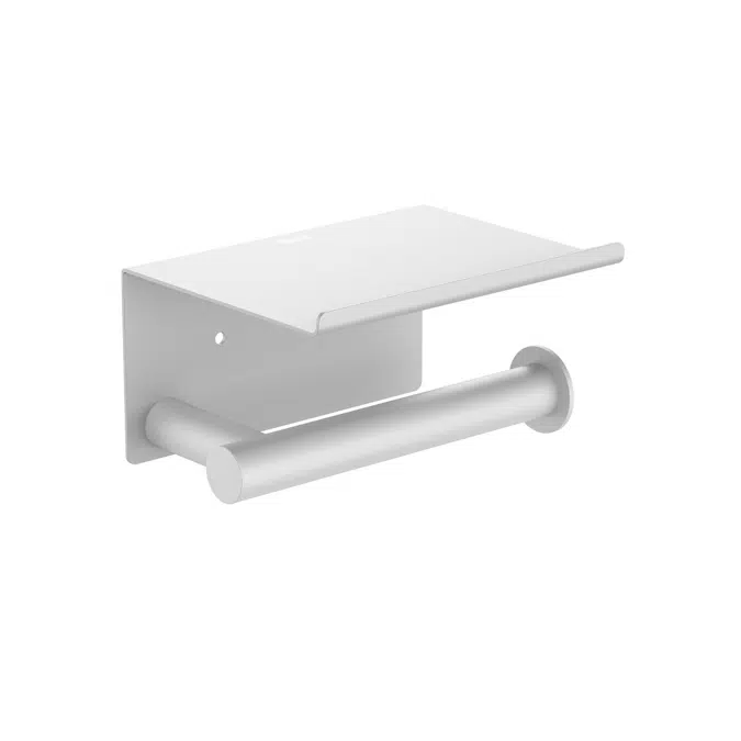 Ona Matte White Toilet Roll Holder with Cover 15064